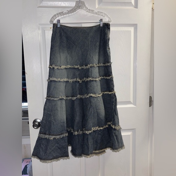 Jigsaw Dresses & Skirts - Denim Frayed Hem Skirt